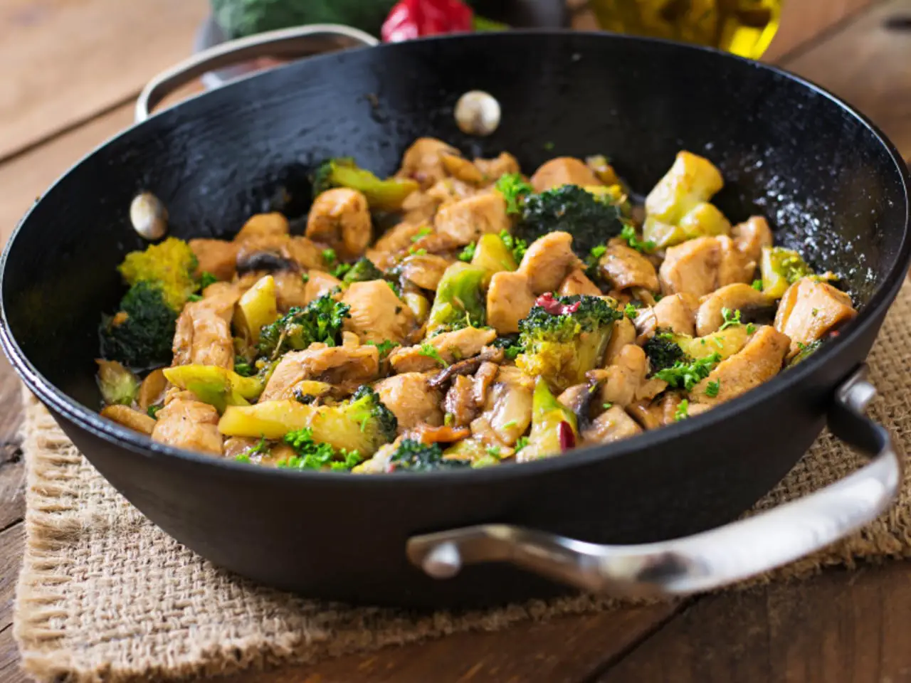 Deliciosa receta con pollo, exquisito wok de pollo