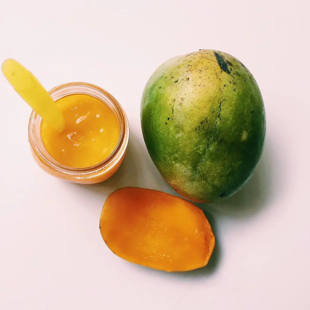 desayunos para bebes de 8 meses compota de mango