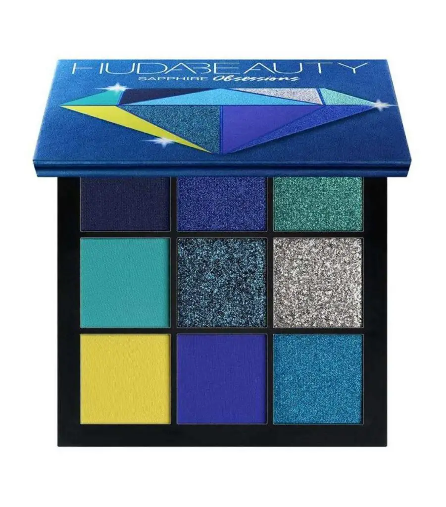 sombras para ojos marrones paleta azul huda beauty