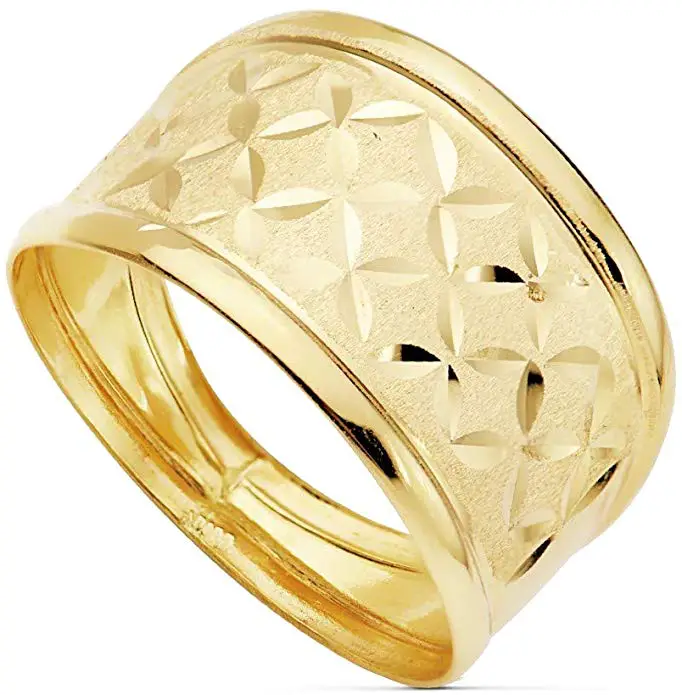 anillos anchos de oro para mujer