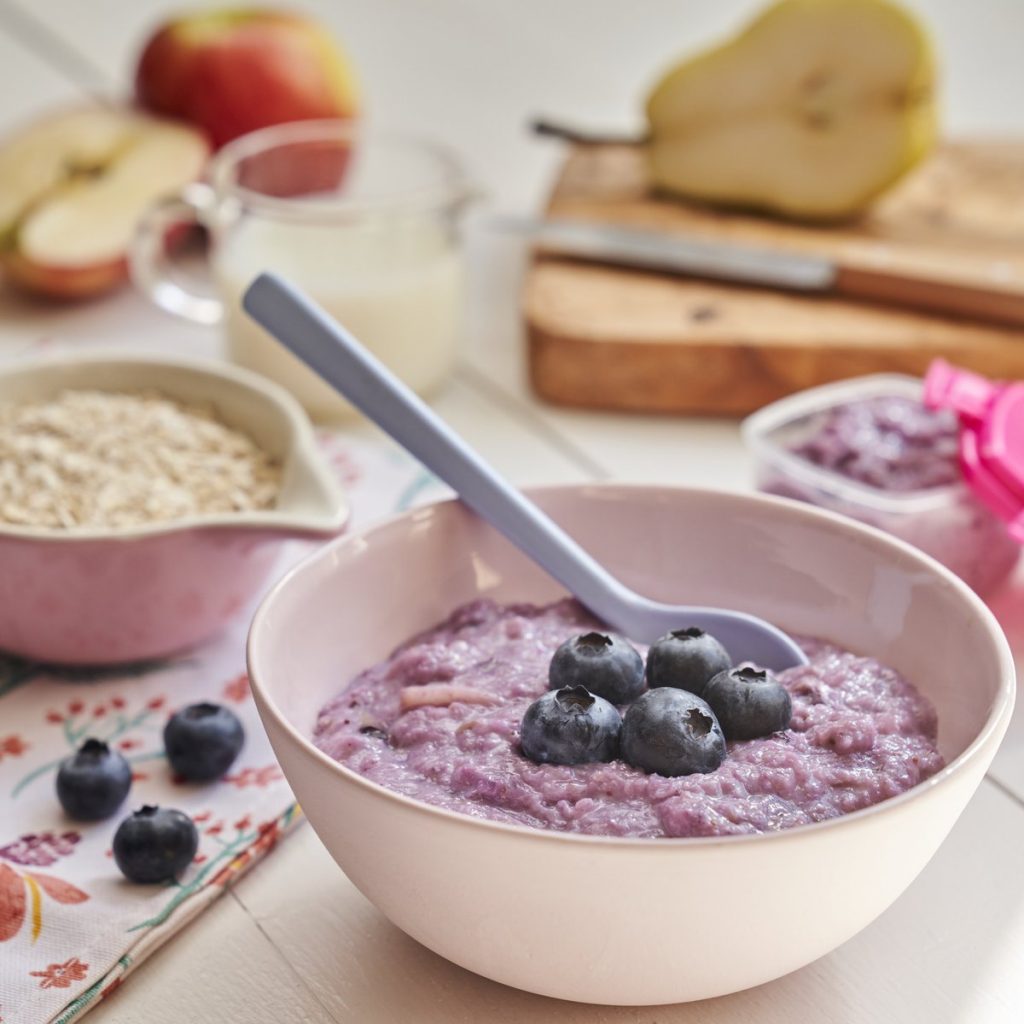 papillas para bebes de 12 meses avena arandanos