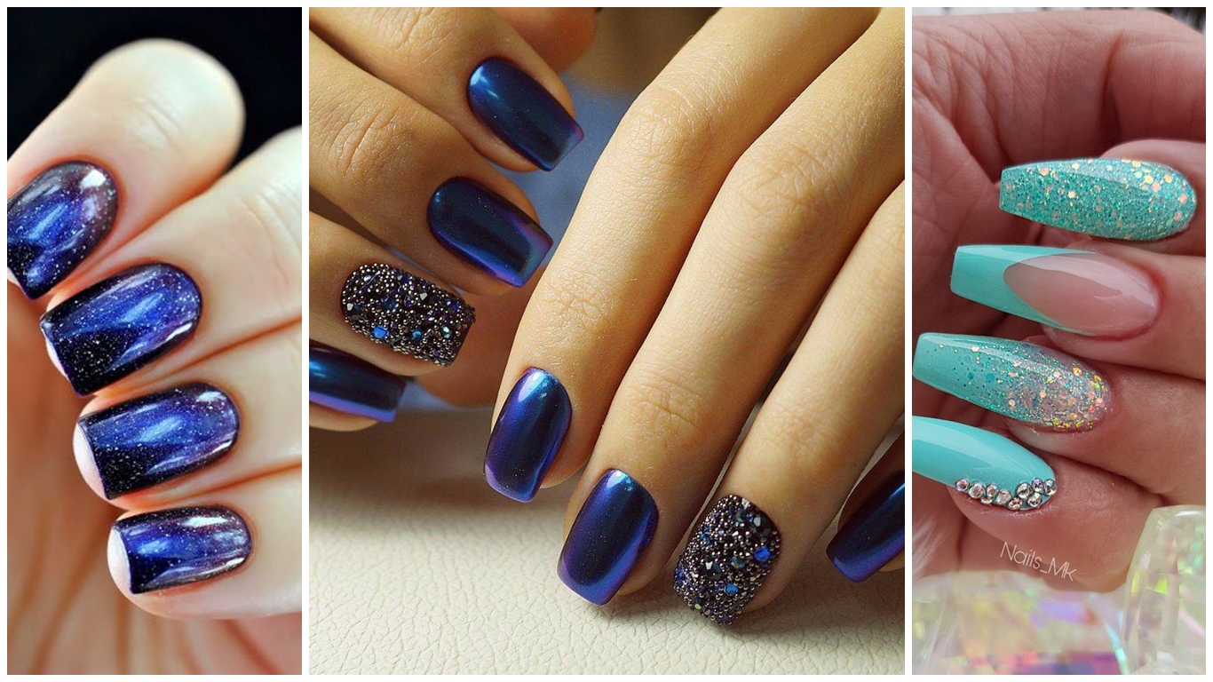 22 Ideas de uñas azules (hermosas) para lucir una manicura divertida