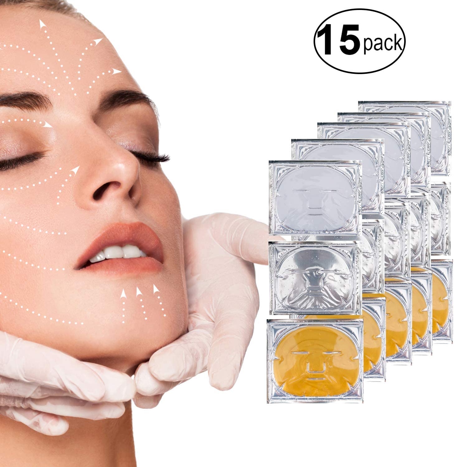 velo de colágeno VAGA 15 mascarillas faciales, mask de colageno velo de colágeno VAGA 15 mascarillas faciales, mask de colageno