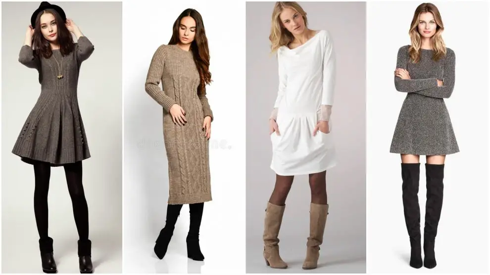 Outfits con vestidos para invierno ideales para no morir de frío