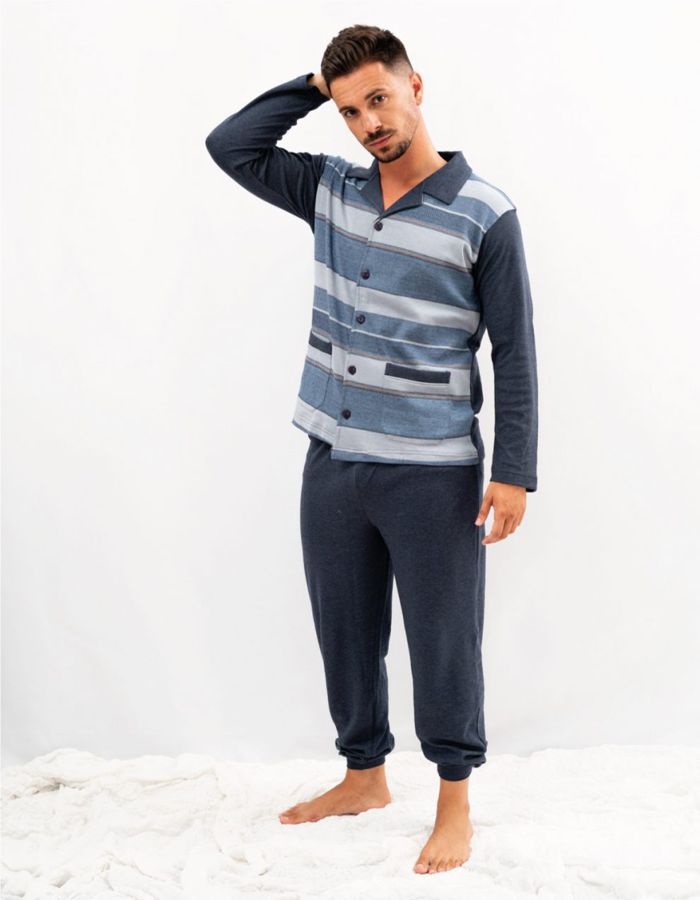 Pantalón Pijama TRIGEMA Hombre - Algodón Y Poliéster, Cintura Elástica, Corte Holgado