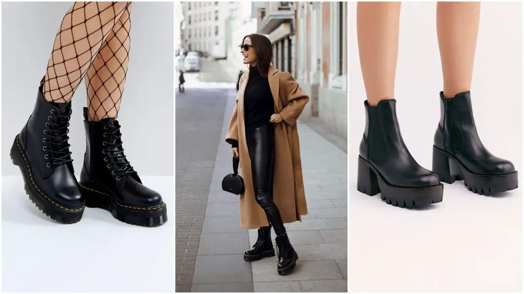 Botas negras con plataforma 