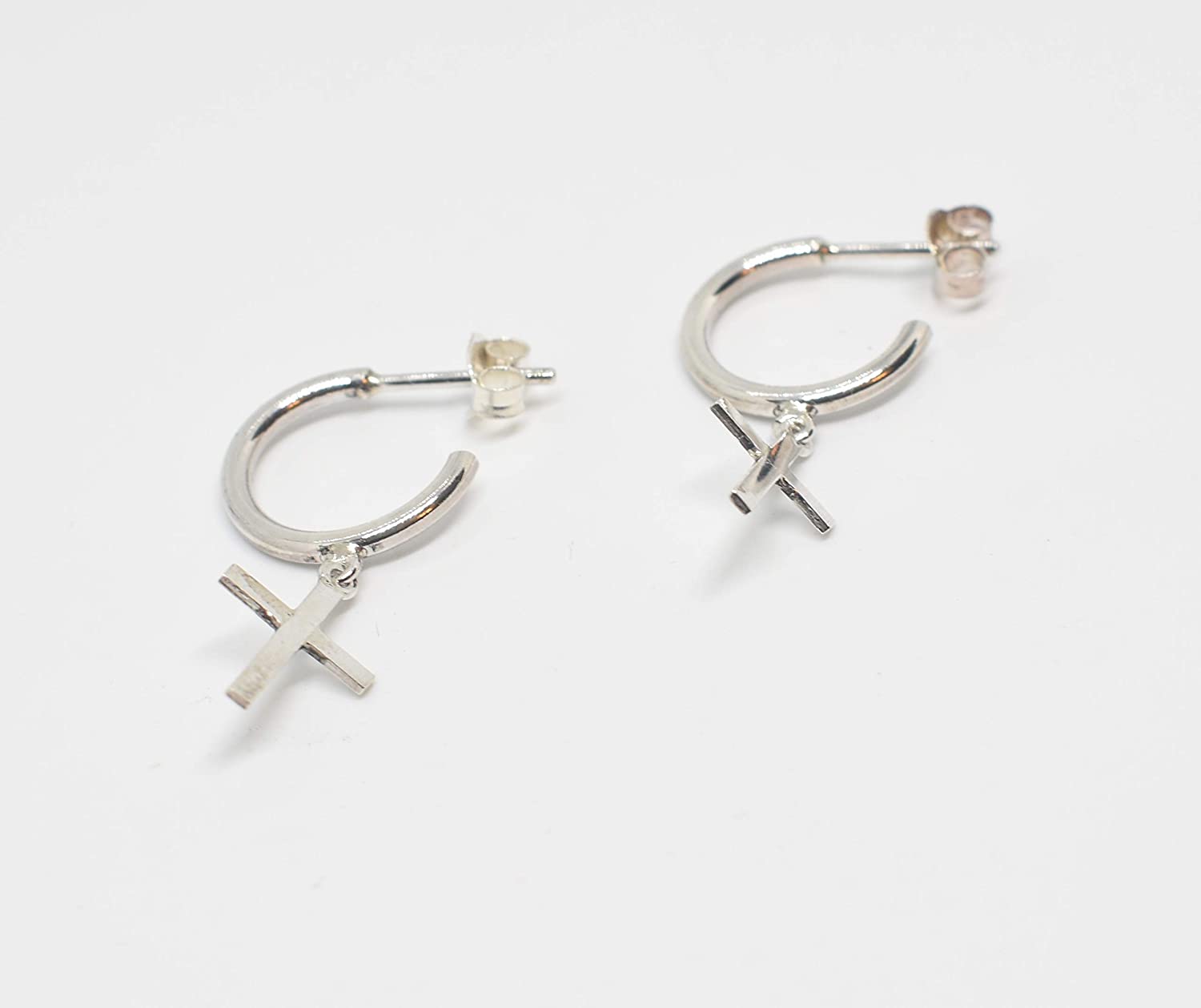 Pendientes aros con cruz Pendientes aros con cruz