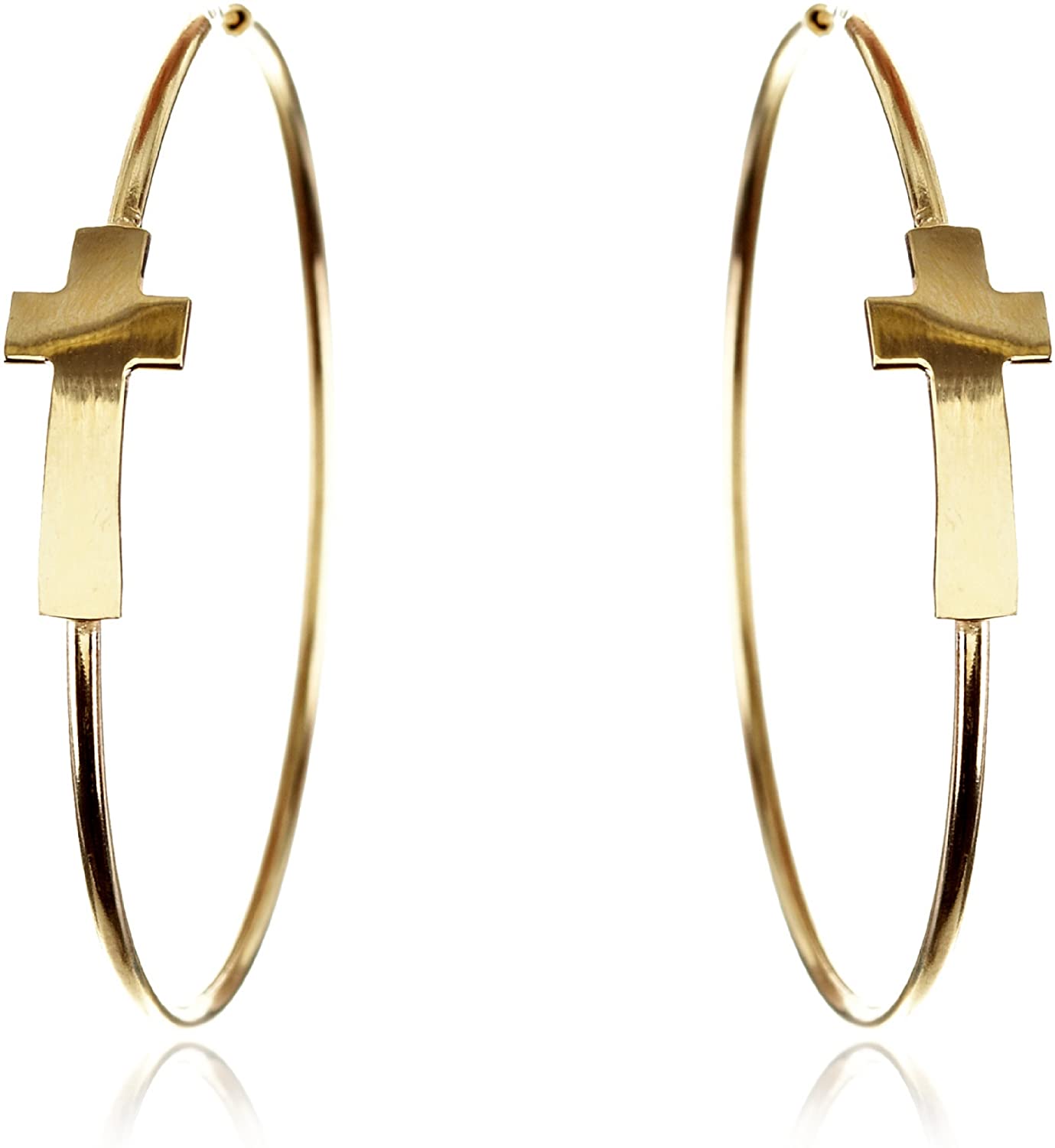 Pendientes aros con cruz Pendientes aros con cruz