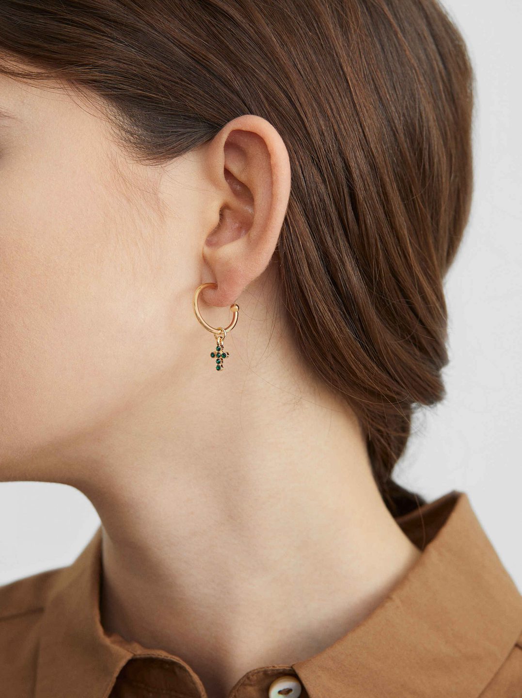 Pendientes aros con cruz Pendientes aros con cruz
