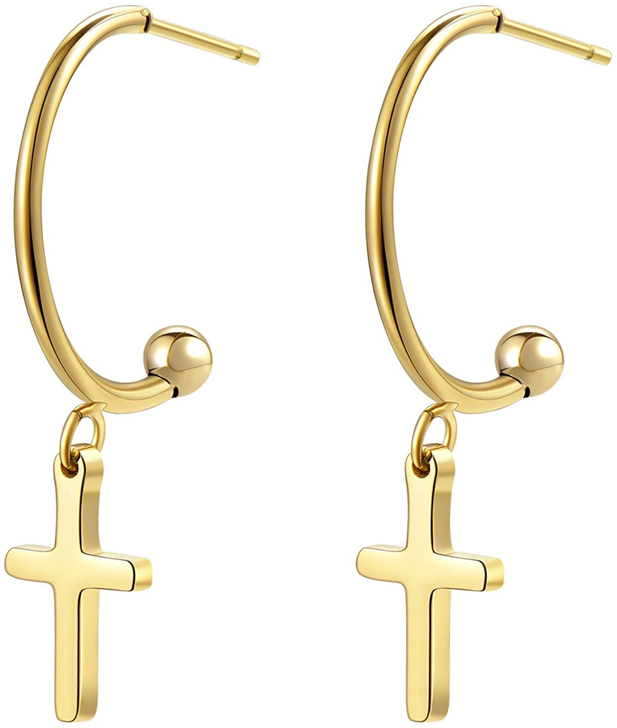 Pendientes aros con cruz Pendientes aros con cruz