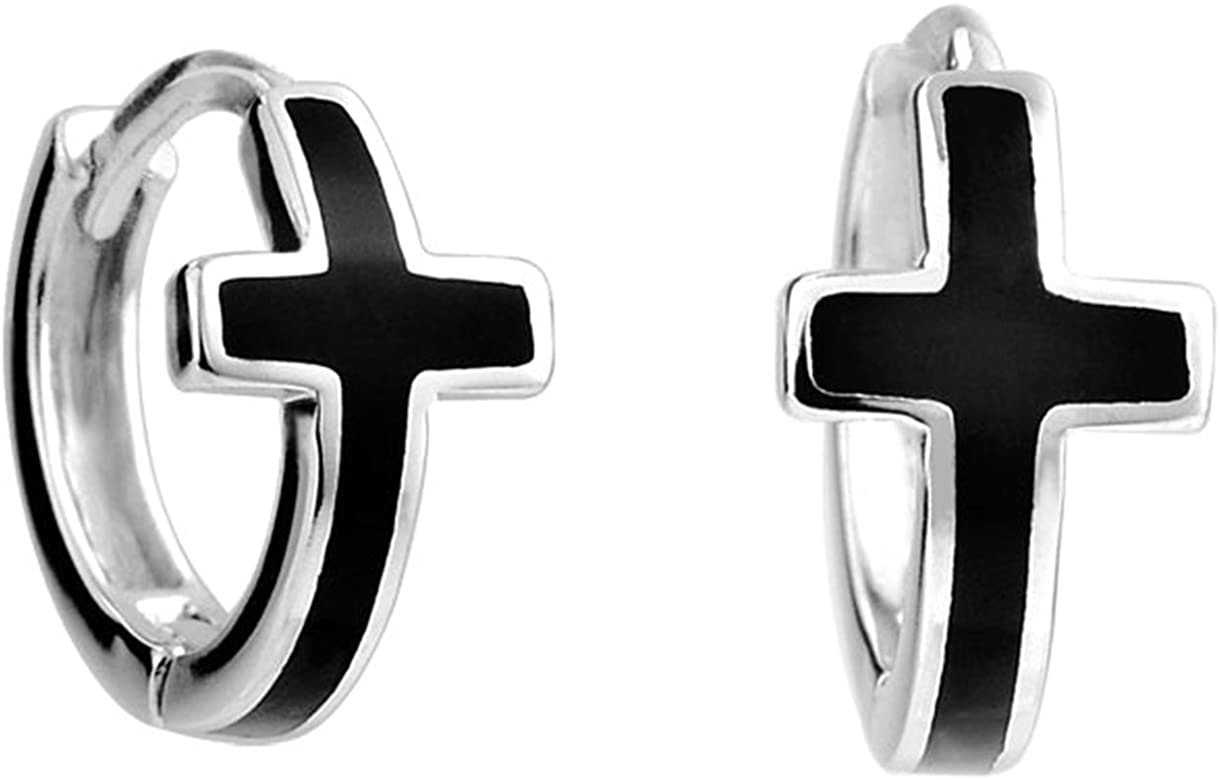 Pendientes aros con cruz Pendientes aros con cruz
