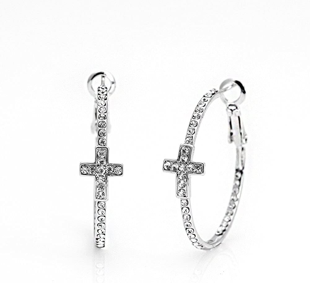 Pendientes aros con cruz Pendientes aros con cruz