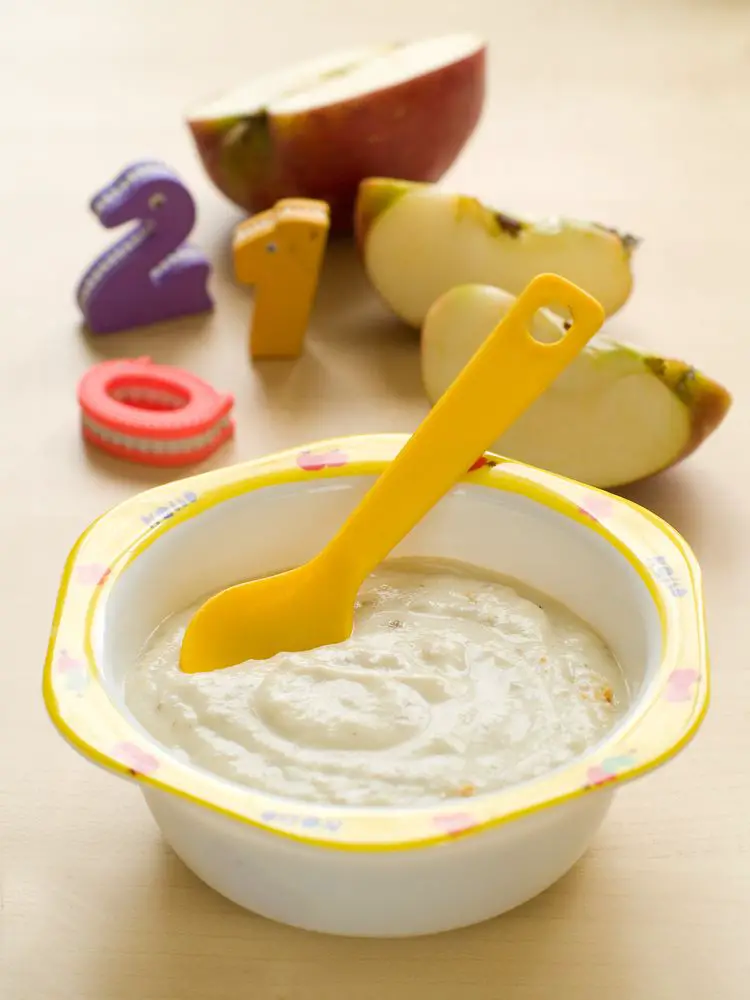  menu para bebes de 9 meses avena cocida con manzana
