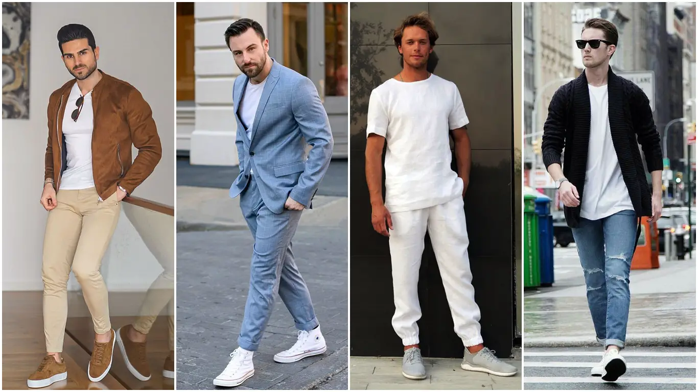 Como combinar la camiseta blanca de hombre con diferentes prendas?