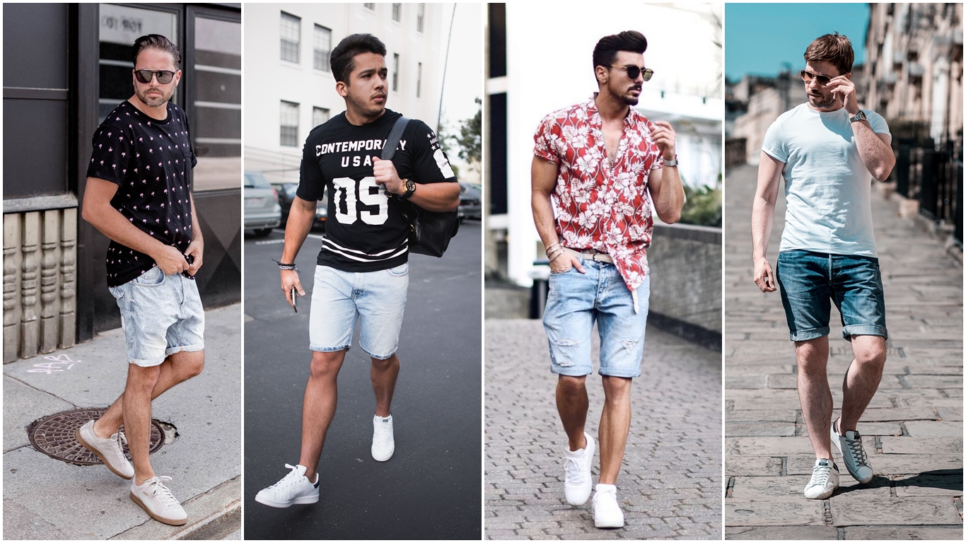 Los Mejores Looks Masculinos con Pantalones cortos vaqueros