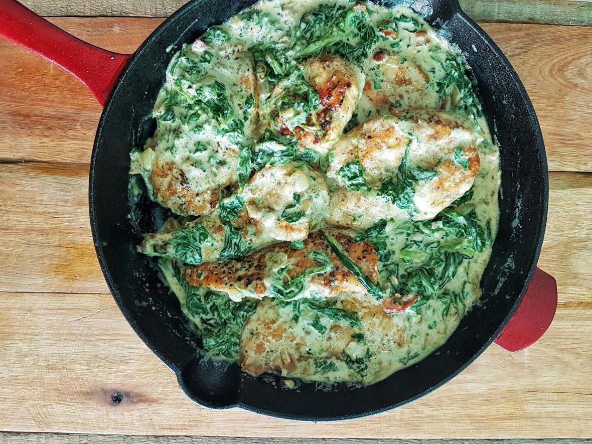 Salsa blanca con espinacas Salsa blanca con espinacas