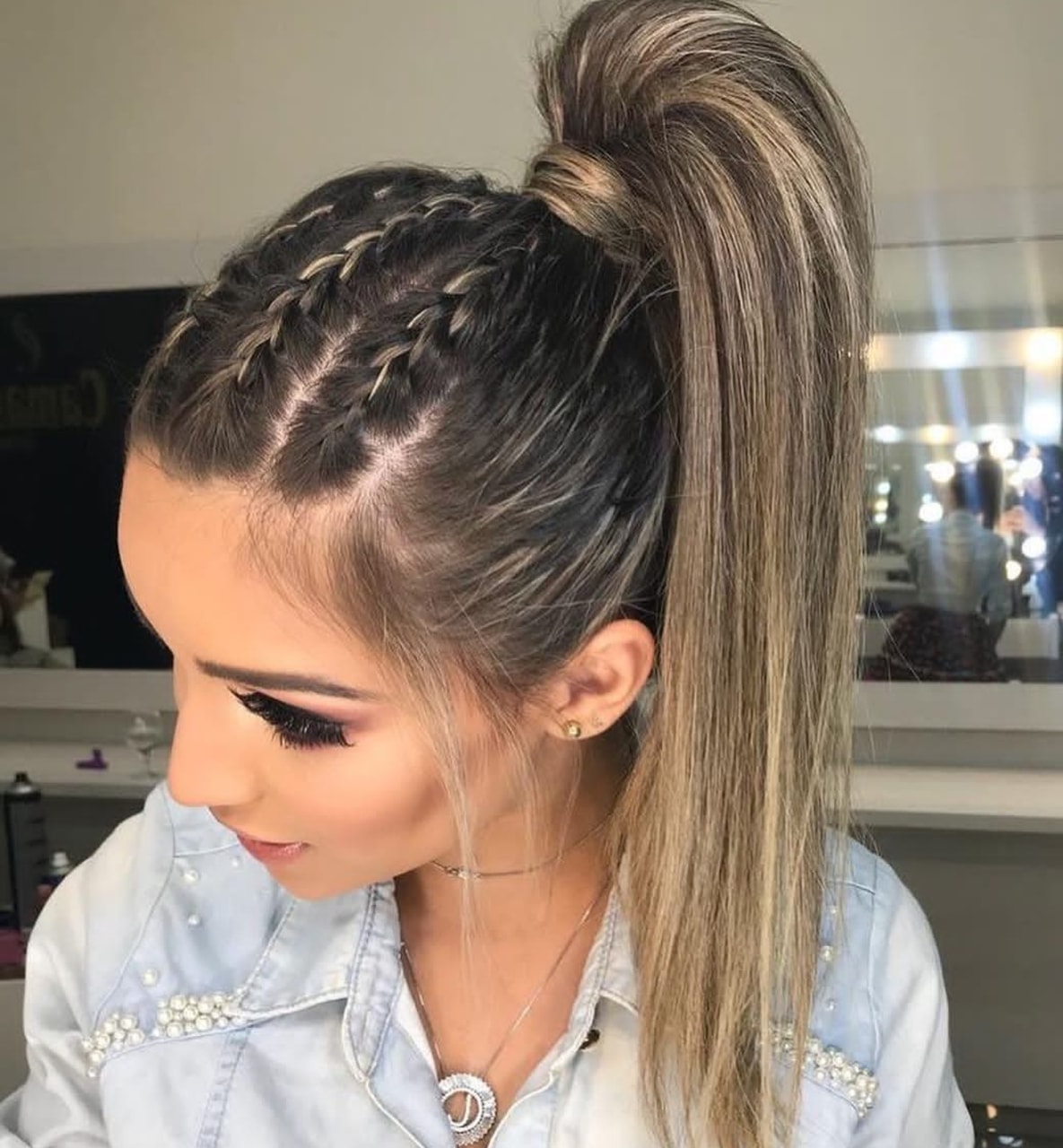 Trenzas con cola de caballo 22