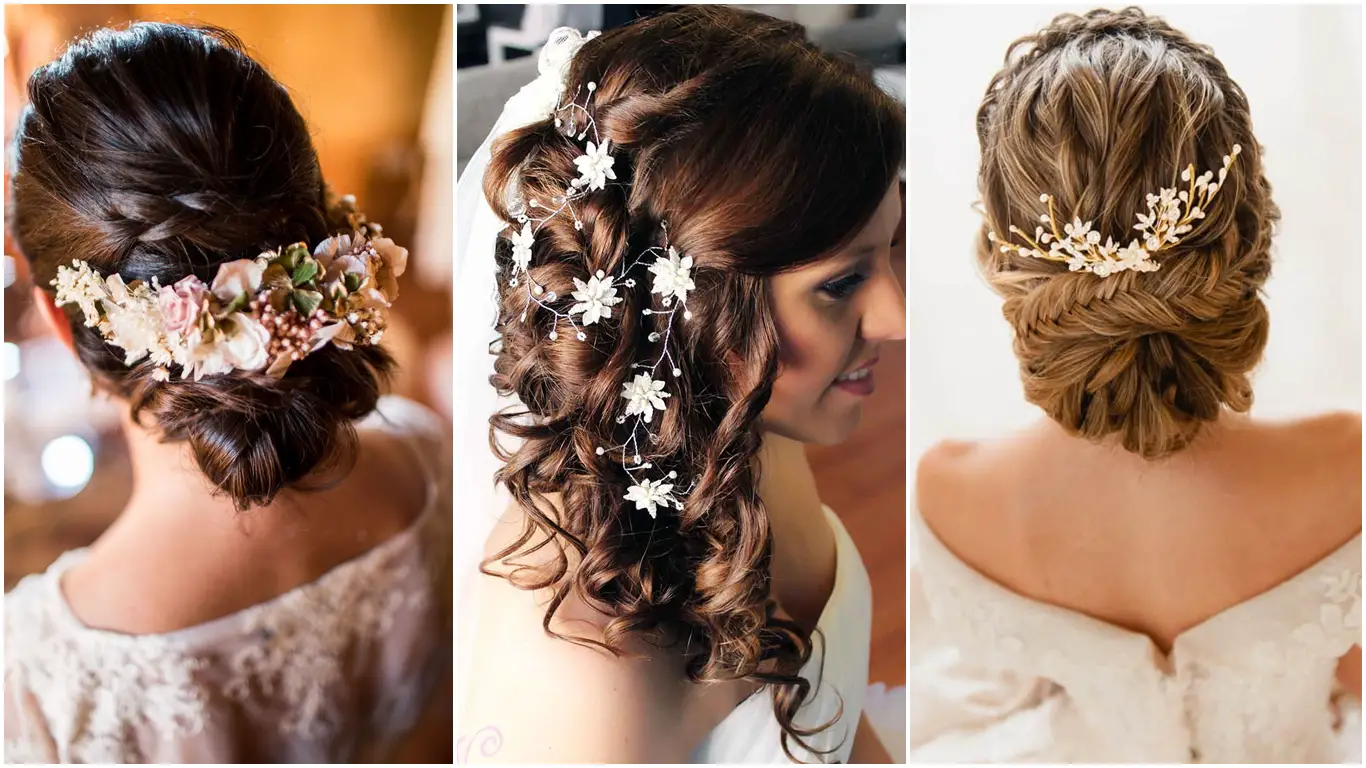 Descubre los peinados de novia más lindos con flores naturales te  enamorarán