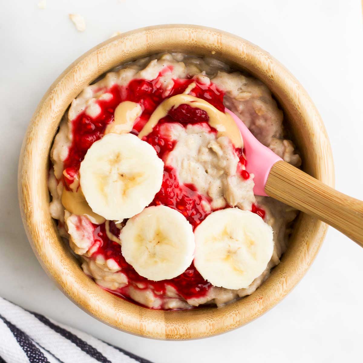 gachas de avena y banana