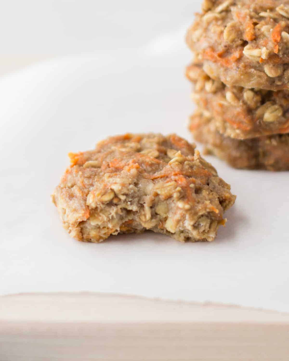 galletas de avena, platano y zanahoria