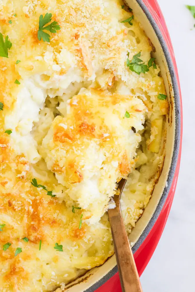 macarrones de coliflor con queso