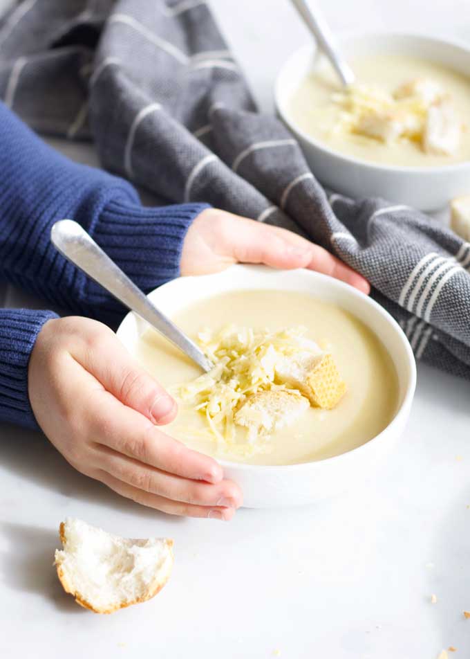 comidas para bebes de 9 meses sopa de coliflor