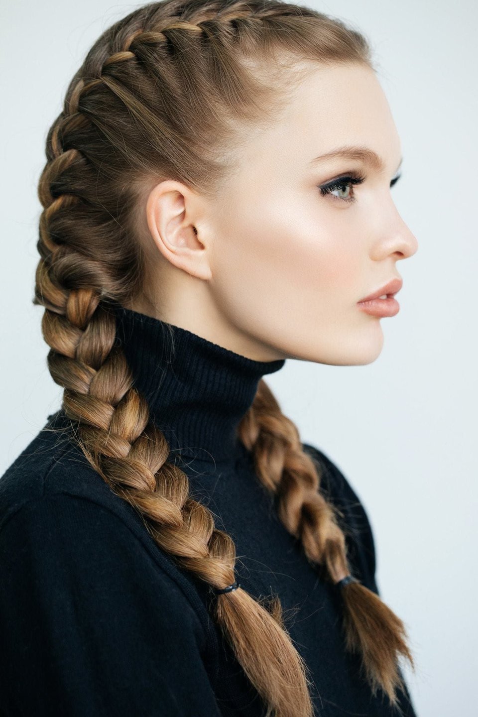 Double French Braids for Thick Hair - easy wedding hairstyle idea