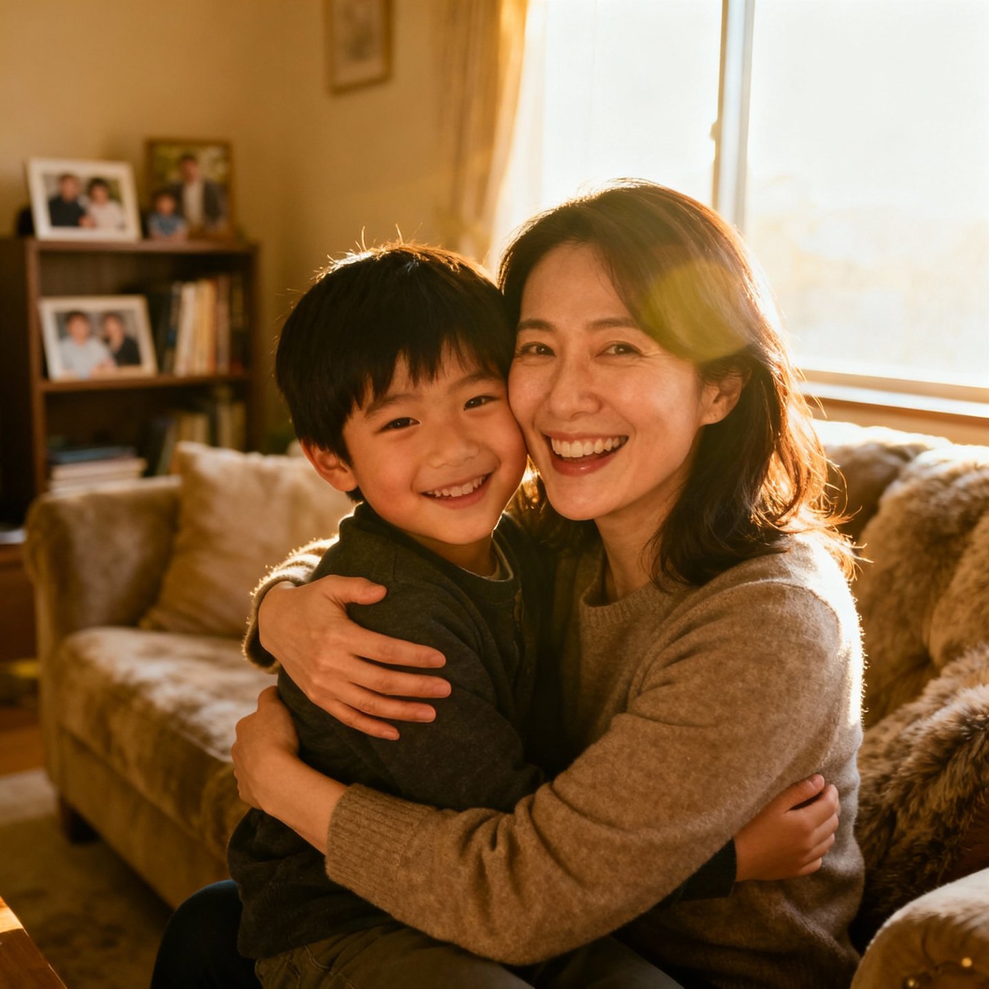Madre abrazando a su hijo pequeño con amor - Consejos para madres de niños y crianza positiva
